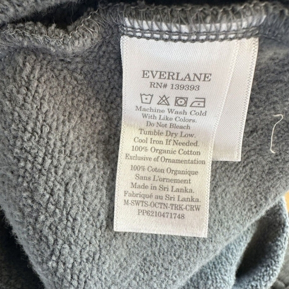 Men’s Everlane The Track Crewneck Sweater Size Large Gray Crewneck Sweatshirt - Picture 5 of 5
